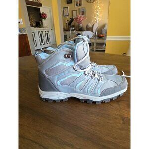 Eddie Bauer Womens Hiking Boots 9M Light Gray Lace-Up Manmade Upper & Outsole